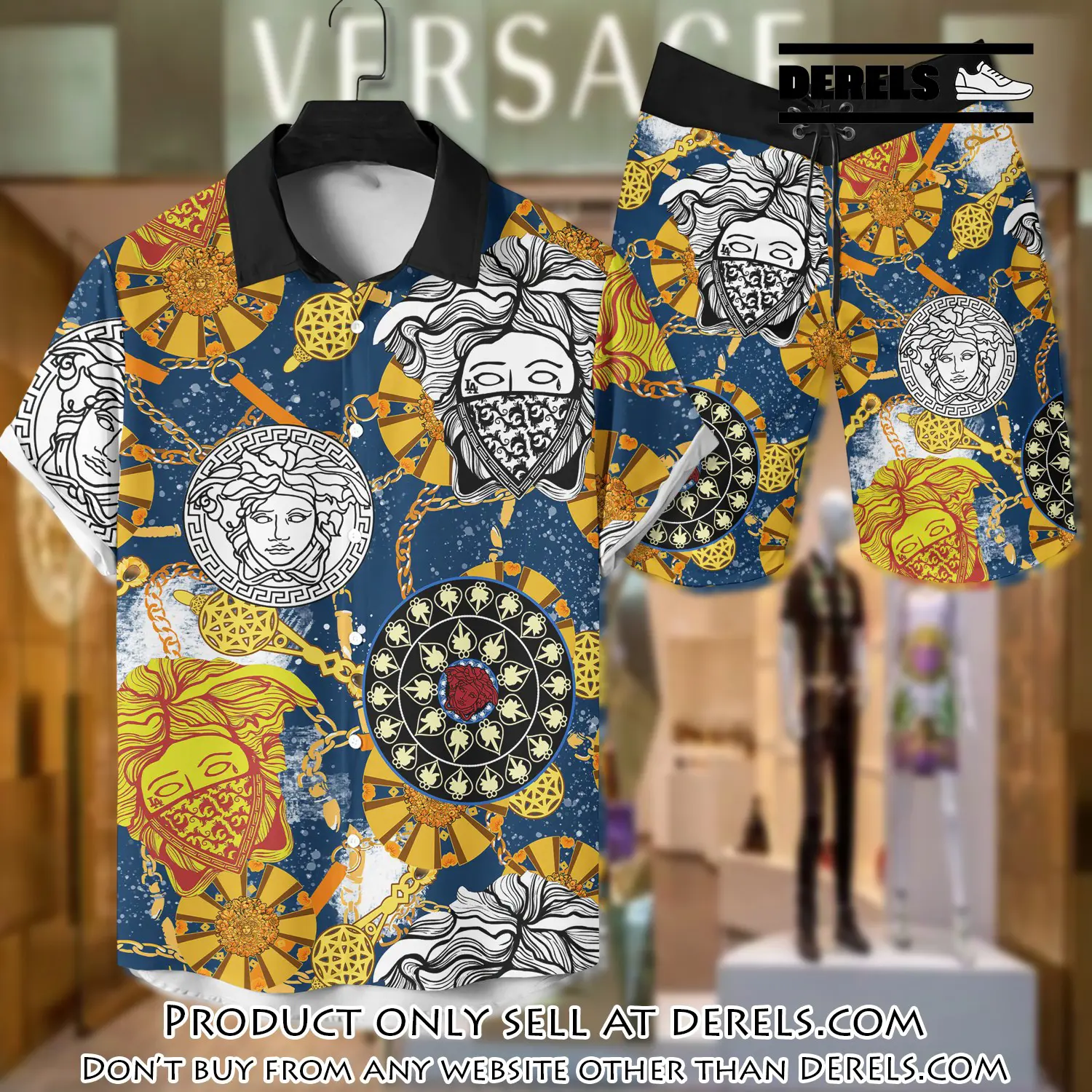 Versace luxury hawaiian shirt & short set lhs1210 dr1523329